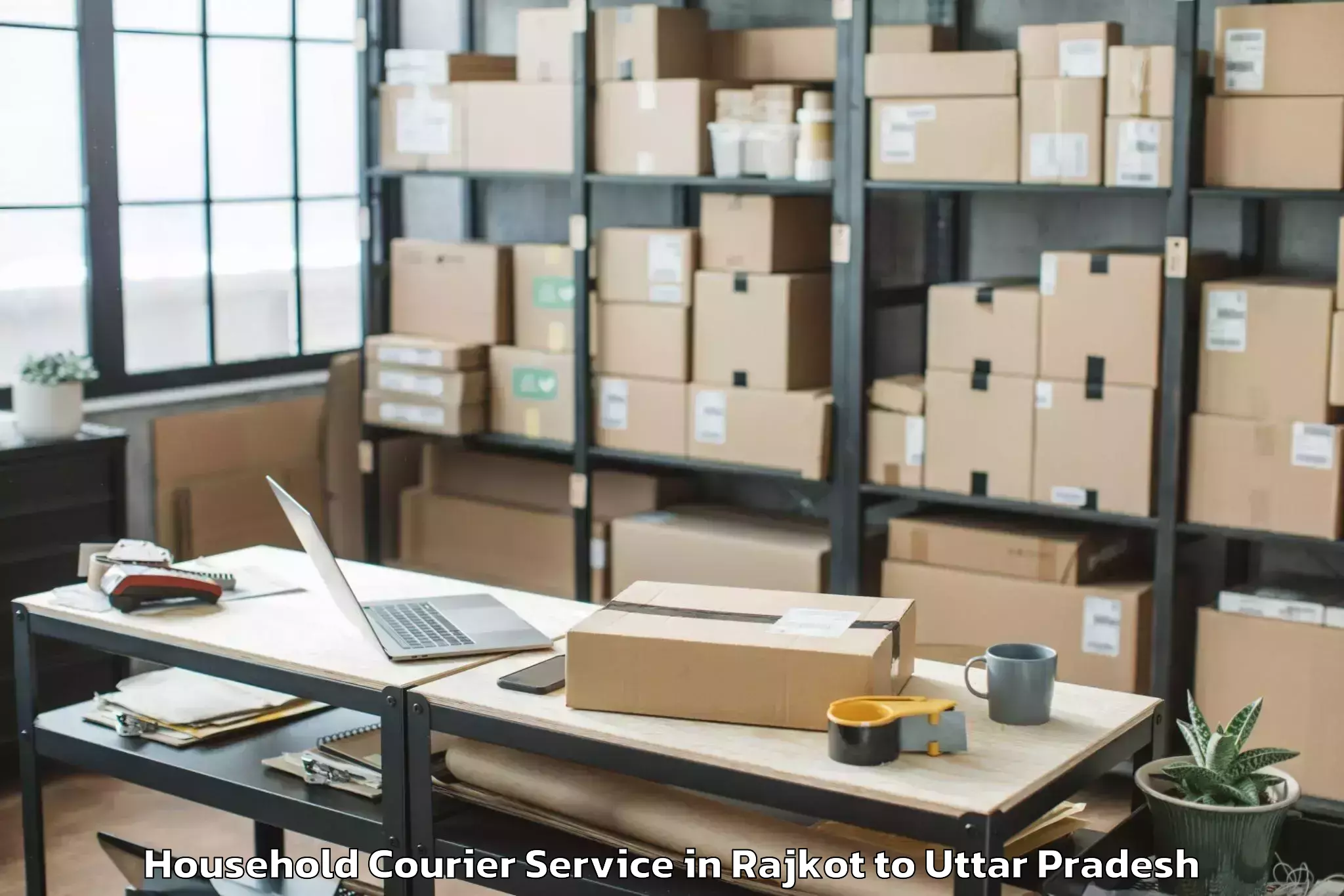 Book Rajkot to Kaushambi Household Courier Online